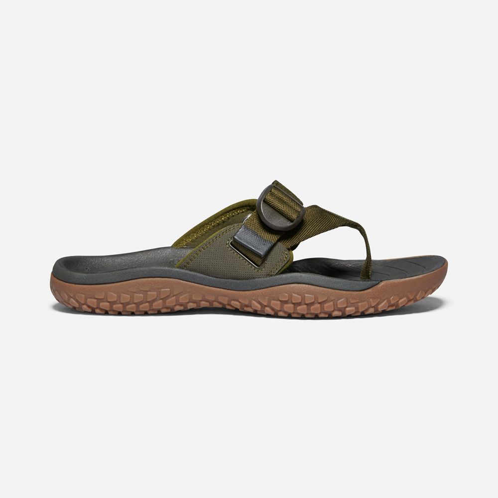 Keen Sandaal Heren Donker Olijfgroen - Solr Toe Post Sandal - 59746-MEJQ